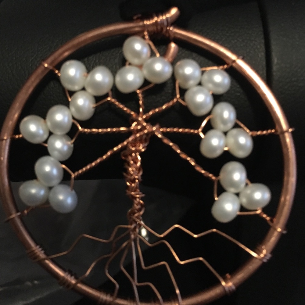 Copper Tree of Life with Freshwater Pearls